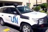 FN-observatører på gasmission i Syrien.