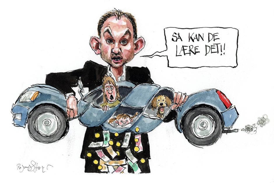 I stedet for at forstå ​problemet og sætte ind over for årsagen til trængslen har regeringen fundet en gammel traver frem fra skuffen med hengemte skatteforslag: roadpricing eller indførelse af kørselsafgift, skriver Erik Kærgaard Kristensen. Tegning: Rasmus Sand Høyer