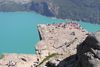 Sidste år besøgte omkring 305.000 mennesker Prædikestolen, som ligger i den nordlige del af Lysefjorden i Sydnorge. Der forventes at blive rekordhøje besøgstal i år. Foto: Marcus Hansson/Wikimedia Commons
