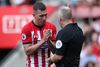 Pierre Emile Højbjerg fik det røde kort i Southamptons kamp imod Leicester. Foto: Peter Cziborra/Reuters