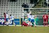 OB-spillere jubler efter at Troels Kløve har bragt holdet foran 1-0 mod Lyngby BK. Fynboerne vandt kampen 3-1. Foto: Tim Kildeborg Jensen
