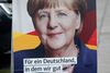 Valg i Tyskland. Valgplakater i Wiesbaden kort før valget til Bundestag. Angela Merkel.