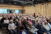 Ca. 300 borgere troppede op til et borgermøde om havneudvidelsen arrangeret af 14 forskellige foreninger. Foto: Henrik Olsen