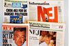 Danske avisforsider efter Danmarks nej til EF-unionen i 1992.