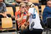 Stine Jørgensen måtte i søndagens Champions League-kamp mod franske Metz udgå med en skade i højre knæ. Foto: Claus Fisker