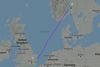 Ryanair-flyets rute fra London til Oslo. Screendump: Flightradar24/NTB scanpix
