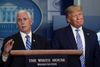 USA's præsident Donald Trump og vicepræsident Mike Pence under en pressebriefing om coronavirussen. Foto: Jonathan Ernst/Reuters