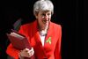 Theresa May fotograferet onsdag på vej til sin ugentlige spørgetid i parlamentet. Foto: Ben Stransall/Ritzau Scanpix.