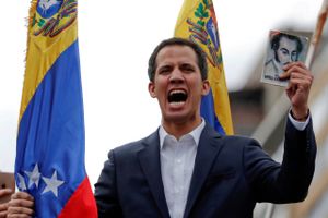Venezuelas selvudråbte præsident og oppositionsleder Juan Guaidó. Foto: Carlos Garcia Rawlins/Ritzau Scanpix