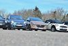 Opel Adam slipper generelt godt fra mødet med konkurrenterne. Fra venstre er det VW Beetle, Fiat 500, Opel Adam, Mini Cooper og Citroën DS3.