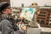 Kunstneren Hans Krull har lagt en masse kræfter i Hotel Royal, som han elsker at stå på toppen af. Foto: Ulla Bjulver