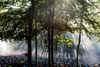 De første festivalgæster indkvarterede sig allerede på Smukfests campingområde søndag eftermiddag, men musikken på festivalens store scener begynder først onsdag. Foto: Casper Dalhoff