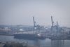 Det tilbageholdte iranske containerskib Nora i Aarhus Havn. Foto: Joachim Ladefoged