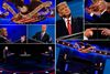 Donald Trump og Joe Biden debatterede foran 200 på et universitet i Nashville Tennessee. Fotos: Brendan Smialowski og Jim Watson/AFP