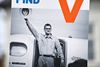 Frihedsministeren Søren Pinds valgplakat er en af dette års mere opsigtsvækkende.