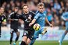 Randers FC's Frederik Lauenborg i kamp med AGF's Jakob Ankersen. Randers vandt endnu en gang over AGF. Foto: Bo Amstrup/Ritzau Scanpix