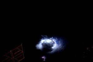 Astronauten Andreas Mogensen tog et unikt billede af en tordensky set fra Den Internationale Rumstation. Foto: Andreas Mogensen/ESA