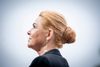 Tidligere udlændingeminister Inger Støjberg blev mandag for første gang afhørt i Rigsretten i Eigtveds Pakhus i København. Foto: Liselotte Sabroe/Ritzau Scanpix