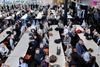 Allerede fra i år vil regeringen fjerne 1.600 studiepladser på de engelsksprogede uddannelser. Her studiestart på den største uddannelse, markedsføringsøkonom. Erhvervsakademiet er den 3. største institution for videregående uddannelse i Aarhus (efter Uni og VIA), og den med størst fremgang.