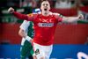 Morten Olsen scorede tre mål i anden halvleg for Danmark. Foto: Liselotte Sabroe/Scanpix
