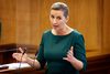 Statsminister Mette Frederiksen præsenterede selv regeringens nu kuldsejlede forslag om et opholdsforbud. Det skete ved Folketingets åbning den 6. oktober 2020. Foto: Jens Dresling