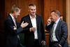 Dansk Folkepartis leder Kristian Thulesen Dahl, Socialdemokraternes Henrik Sass Larsen og statsminister Lars Løkke Rasmussen (V). Arkivfoto: Jens Dresling/Polfoto