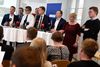 Det Radikale Venstres Morten Østergaard, beskæftigelsesminister Troels Lund Poulsen (V) og Dansk Folkepartis Kristian Thulesen Dahl præsenterer aftale om seniorførtidspension, i Beskæftigelsesministeriet. Foto: Liselotte Sabroe/Ritzau Scanpix