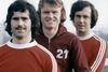 Tre af de helt store profiler i Bayern München i 1970’erne: supermålskytten Gerd Müller, målmanden Sepp Maier og den elegante Franz Beckenbauer. Foto: Ullstein Bild
