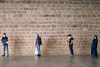 Customers wearing protective masks practice social distancing while waiting in line to enter a supermarket, during the coronavirus disease (COVID-19) outbreak, in Barcelona, Spain April 11, 2020. REUTERS/Nacho Doce