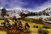 En kunstners udlægning af en neandertalerfamilie. Selv når børnene døde, blev de begravet meget omhyggeligt med blandt andet legetøj af sten. Foto: Wikimedia Commons/Randii Oliver