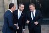 Statsminister Lars Løkke Rasmussen med to af sine tre nye ministre, Jakob Ellemann-Jensen og Tommyl Ahlers. Foto: Liselotte Sabroe/Ritzau Scanpix
