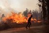 Forskere mener, at globale temperaturstigninger på mellem tre og fem grader er et "tipping point", der kan udløse uoverskuelige klimaændringer. Billedet er fra en skovbrand i Portugal. Foto: Armando Franca