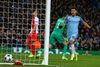 Sergio Aguero scorede Manchester Citys andet mål i kampen. Foto: Dave Thompson/AP