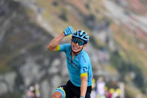 Miguel Angel Lopez vandt en etape i Tour de France 2020, som han her jubler over. Derudover har han bl.a. hentet tre sejre i Vuelta a Espana. Foto: Stuart Franklin