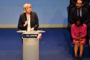 Marine Le Pen blev tidligere søndag genvalgt som partileder. Hun var den eneste opstillede kandidat. Foto: Ritzau Scanpix/Phillippe Huguen