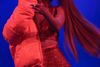 Den trutmundede triumf udeblev for Ariana Grande i Royal Arena, og grundet fotoforbud kan vi ikke vise, hvordan sangerinden tog sig ud. Billedet er fra en nylig optræden. Foto: Getty/Kevin Mazur