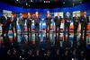 10 af de 17 republikanske kan didater. Fra venstre Chris Christie, Marco Rubio, Ben Carson, Scott Walker, Donald Trump, Jeb Bush, Mike Huckabee, Ted Cruz, Rand Paul og John Kasich. Foto Andrew Harnik/AP.
