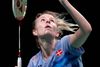 Mia Blichfeldt spiller her mod Englands Chloe Birch til EM i Kolding tidligere i år. Mandag vandt hun sin første kamp til VM i Glasgow. Foto: Jens Dresling