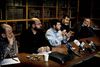 Repræsentanter for 27 muslimske organisationer til et pressemøde, da Muhammed-sagen kørte på sit højeste. I midten er det Ahmed Akkari. Yderst t.v. daværende talsmand for Islamisk Trossamfund Kasem Ahmad. Arkivfoto: Linda Johansen/Polfoto