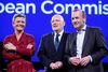 Frans Timmermans (i midten) ses her sammen med Margrethe Vestager og Manfred Weber. Foto: Francois Walschaerts/Reuters